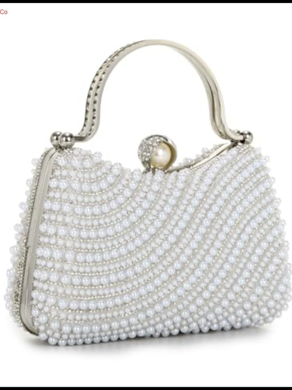 Pearl Clutch Purse Beaded Evening Bag Formal Wedding Prom Handbag